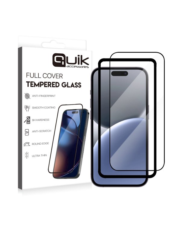 Quik Accessories Full Cover Tempered Glass Защитное Стекло для Apple iPhone 16 Plus
