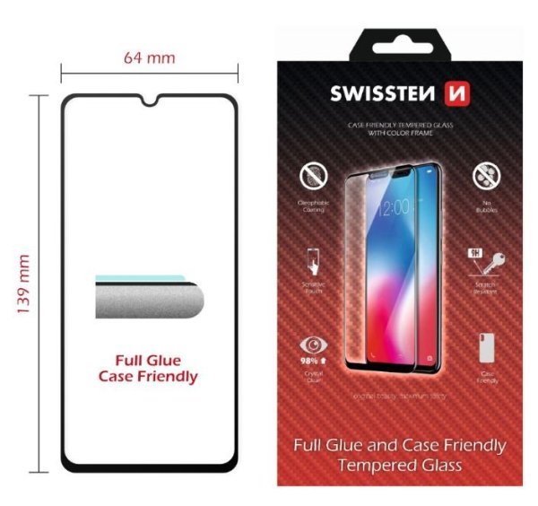 Swissten Full Face 5D Tempered Glass Защитное стекло для экрана Samsung Galaxy A40 черный