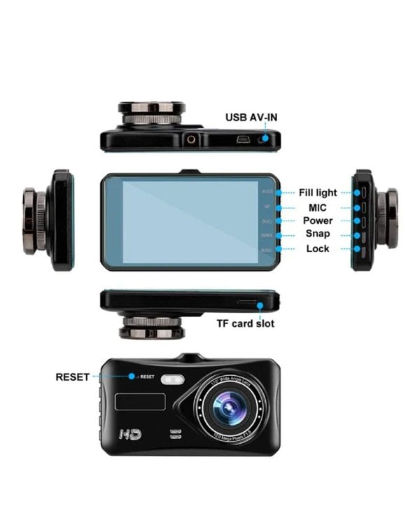 RoGer 2in1 DVR3 Автомобильный видеорегистратор и камера заднего вида / Full HD / 170' / G-Sensor / MicroSD / LCD 4''