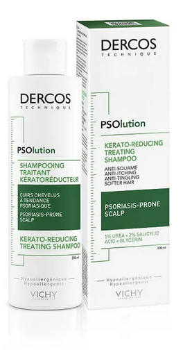 Vichy Dercos Psolution Кераторедуцирующий лечебный шампунь 200 ml