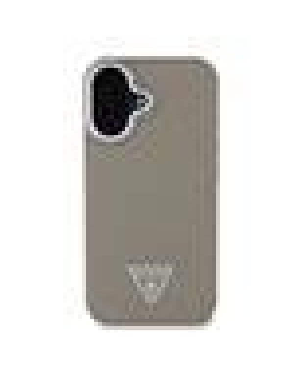 Guess PU Grained Triangle Logo MagSafe Case Защитный чехол для iPhone 16 / коричневый