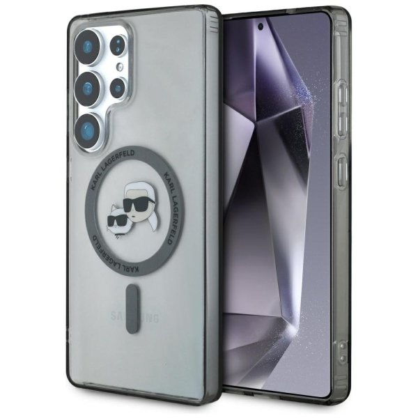 Karl Lagerfeld Button Karl & Choupette Heads Printed Logo MagSafe Чехол для Samsung Galaxy S25 Ultra Karl Lagerfeld Button Karl & Choupette Heads Printed Logo MagSafe Чехол для Samsung Galaxy S25 Ultra