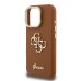 Guess PU Grained 4G Logo Stand Camera Frame Case Защитный чехол для iPhone 15 Pro / коричневый