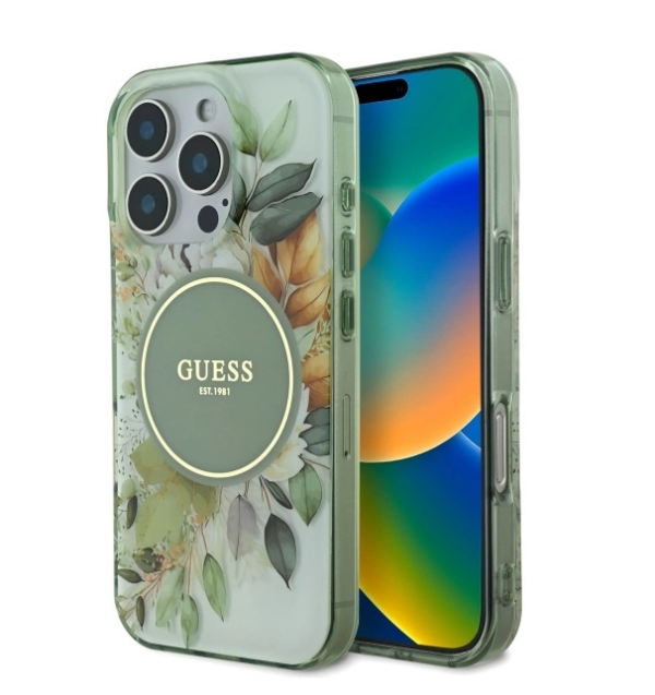 Guess IML Flower & Tonal Circle MagSafe Защитный Чехол для Apple iPhone 16 Pro