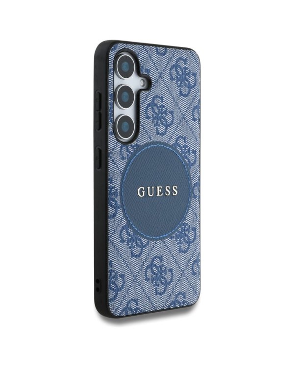 Guess 4G Round Patch Classic Logo MagSafe Case Чехол для Samsung Galaxy S25 Plus