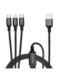 4smarts Textile Cable 3in1 ForkCord Кабель для зарядки Micro USB / USB-C / Lightning / 1m