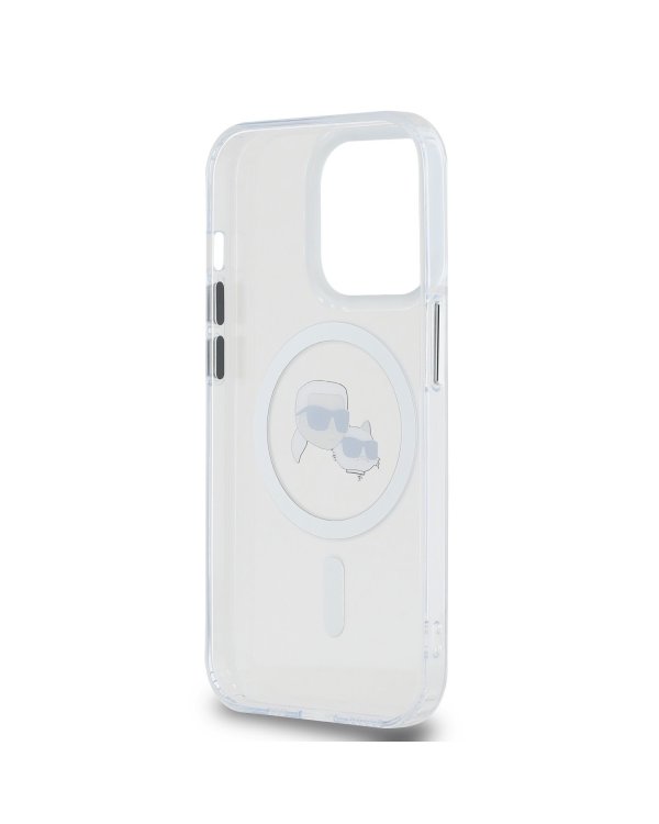 Karl Lagerfeld IML K&CH Heads Metal Frame MagSafe Case Защитный чехол для iPhone 15 Pro / прозрачный