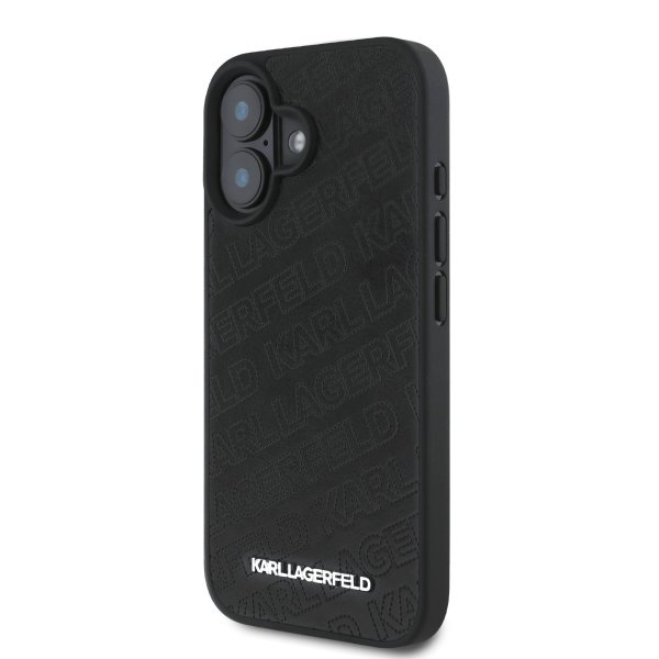Обложка книги «Karl Lagerfeld PU Quilted Pattern Case Защитный чехол для iPhone 16 / чёрный»