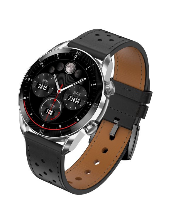 Garett Smartwatch V10 Leather / AMOLED / Bluetooth / IP68 / Backlit display / Sports modes Умные часы