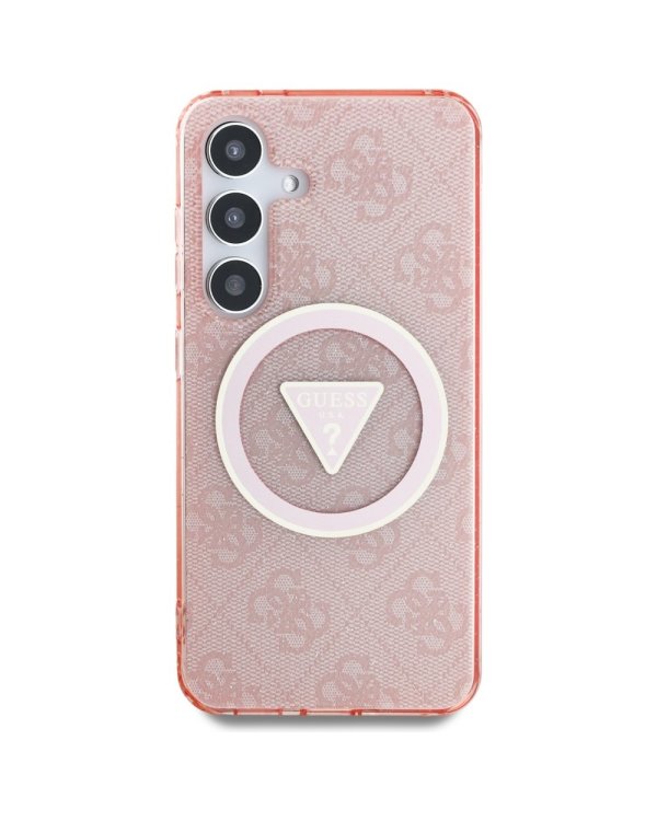 Guess 4G Glitter Triangle Buttons MagSafe Чехол для Samsung Galaxy S25