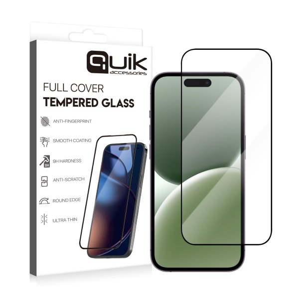 Quik Accessories Full Cover Tempered Glass Защитное Стекло для Apple iPhone 16 Pro