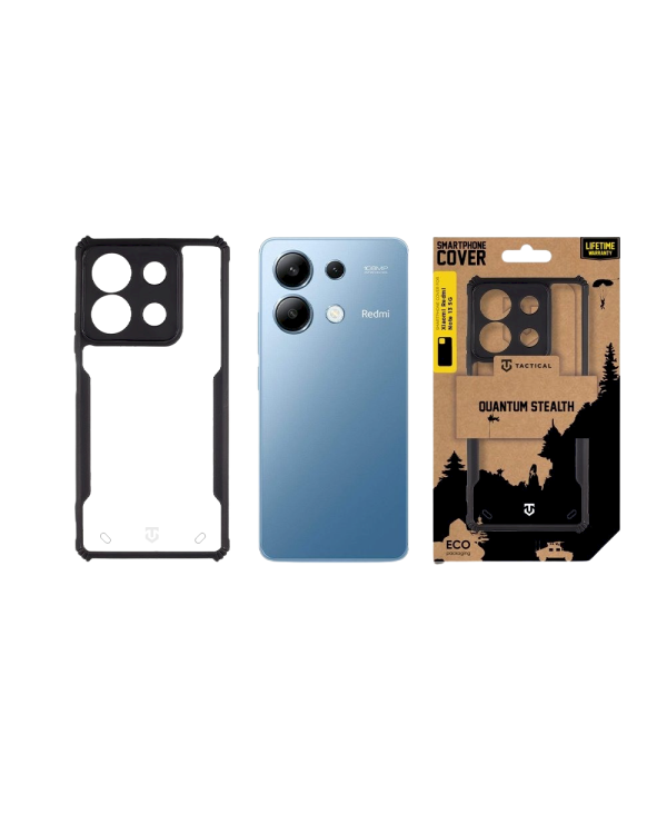Tactical Quantum Stealth Cover Защитный чехол для Xiaomi Redmi Note 13 5G / прозрачный/чёрный