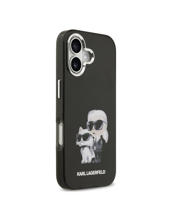Karl Lagerfeld IML Aquarelle Karl and Choupette Case Защитный чехол для iPhone 17 / чёрный