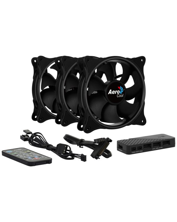 Aerocool Eclipse 12 PRO ARGB 12cm Комплект кулеров для компьютера с дистанционным управлением