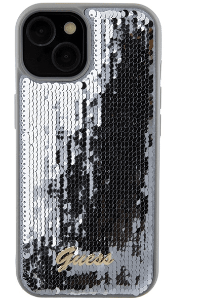 Guess HC Sequin Script Metal Case Защитный Чехол для Apple iPhone 15 Pro