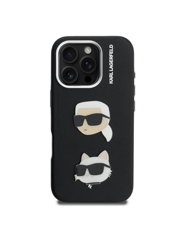 Karl Lagerfeld Grained PU K&CH Heads Case Чехол для Apple iPhone 16 Pro