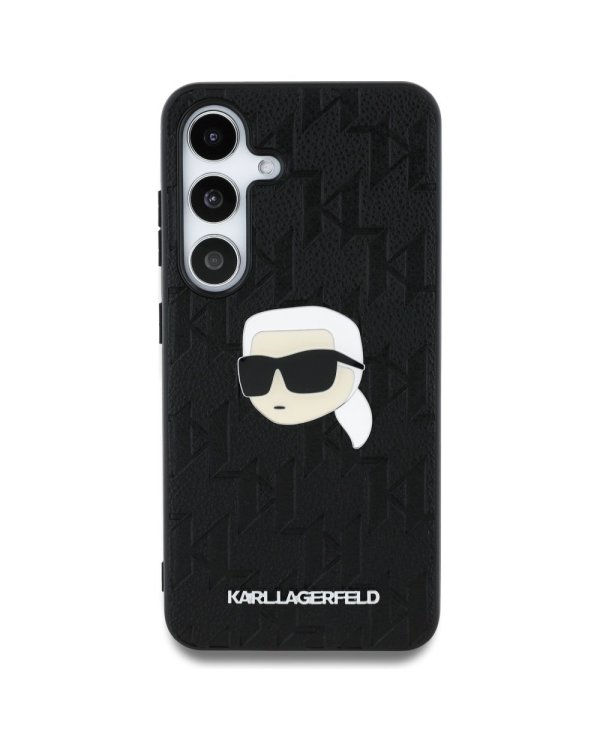 Karl Lagerfeld Leather Monogram Pin Logo Karl Head Чехол для Samsung Galaxy S25