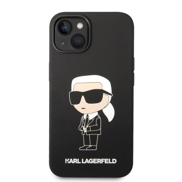 Karl Lagerfeld Liquid Silicone Ikonik NFT Защитный чехол для iPhone 14 Plus / чёрный
