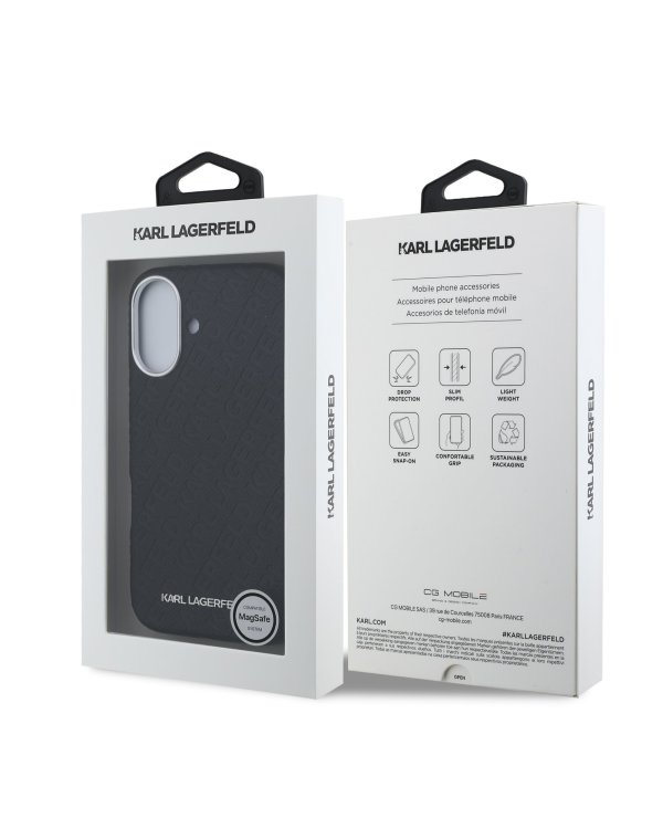 Karl Lagerfeld Grained PU Repeated Logo MagSafe Case Чехол для Apple iPhone 16