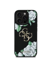 Guess PU Grained Roses 4G Metal Logo Case Чехол для Apple iPhone 16 Pro