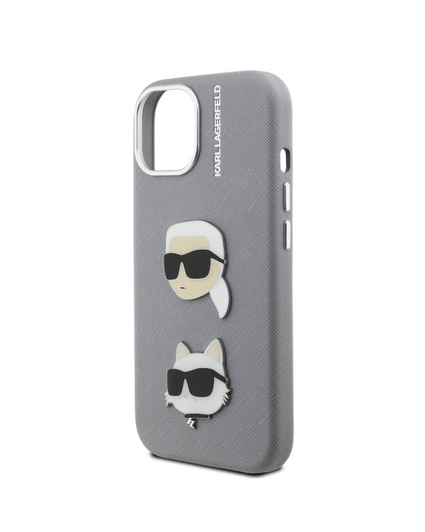 Karl Lagerfeld Grained PU K&CH Heads Case Чехол для Apple iPhone 15
