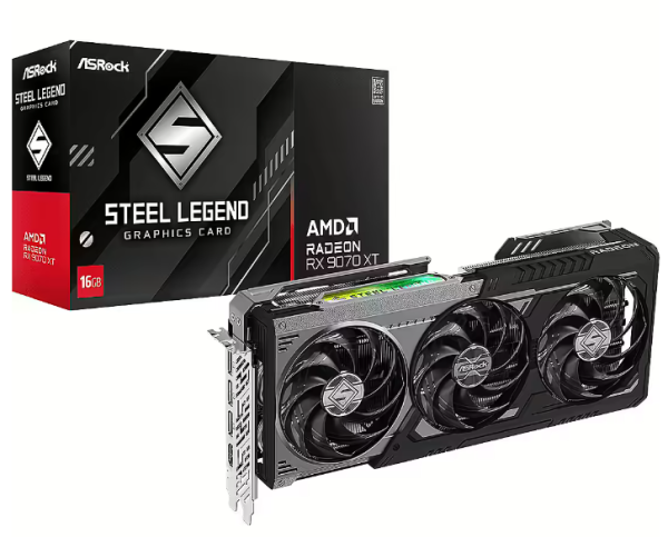 ASRock Radeon RX 9070 XT Steel Legend Dark Bидеокарт 16GB DDR6