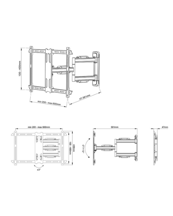 MULTIBRACKETS MB-2765 Настенный кронштейн для телевизоров 70" / 40kg