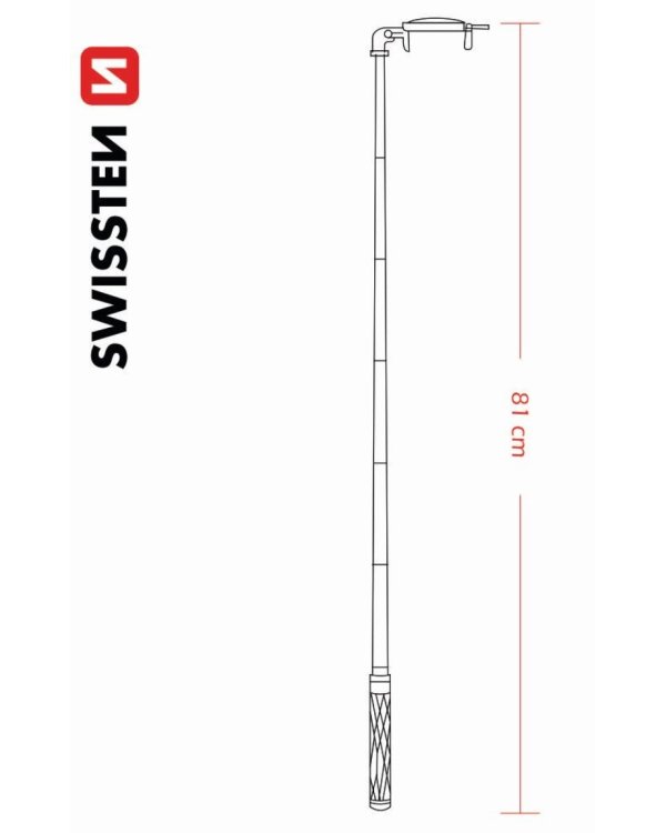 Дополнительное изображение книги «Swissten Wired Selfie Stick штатив с кнопкой на ручке»