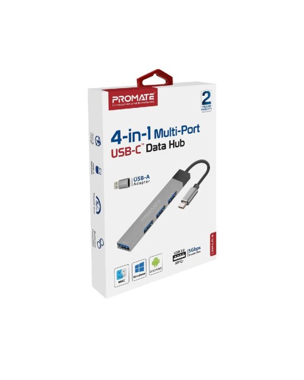 Promate LiteHub-4 USB-C Hub 3xUSB2.0 + USB3.0