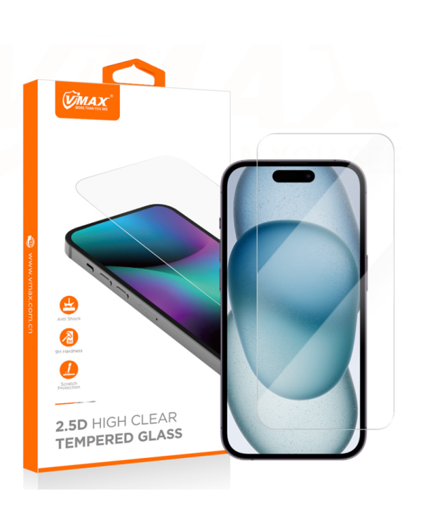 Vmax Normal Clear 2.5 Tempered Glass Защитное Стекло для Apple iPhone 15