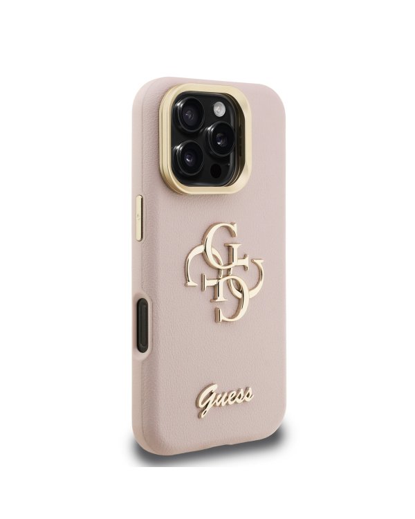 Guess PU Grained 4G Logo Stand Camera Frame Case Чехол для Apple iPhone 16 Pro