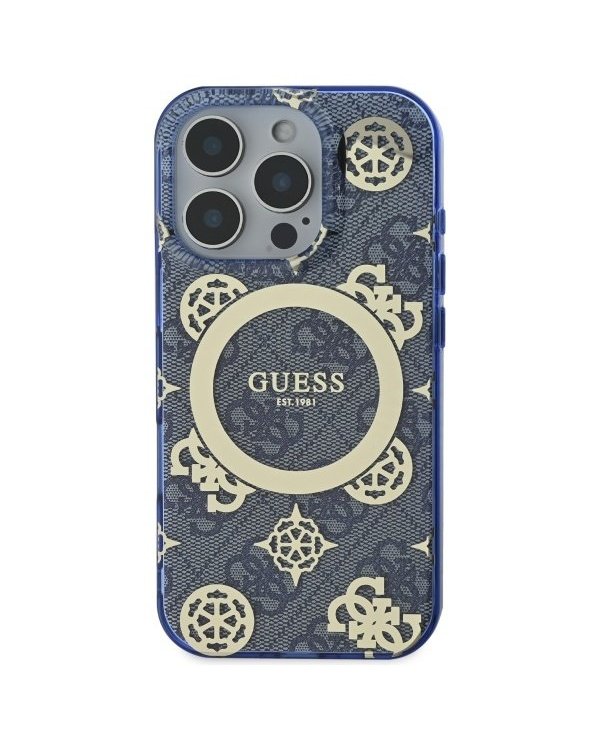 Guess IML Peony On 4G Background MagSafe Защитный Чехол для Apple iPhone 16 Pro Max
