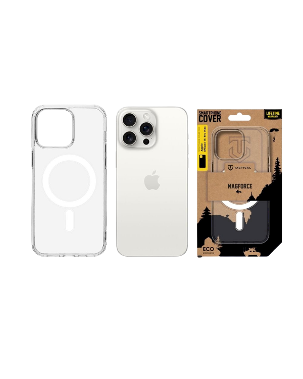 Tactical MagForce Cover Защитный чехол для Apple iPhone 15 Pro Max / прозрачный