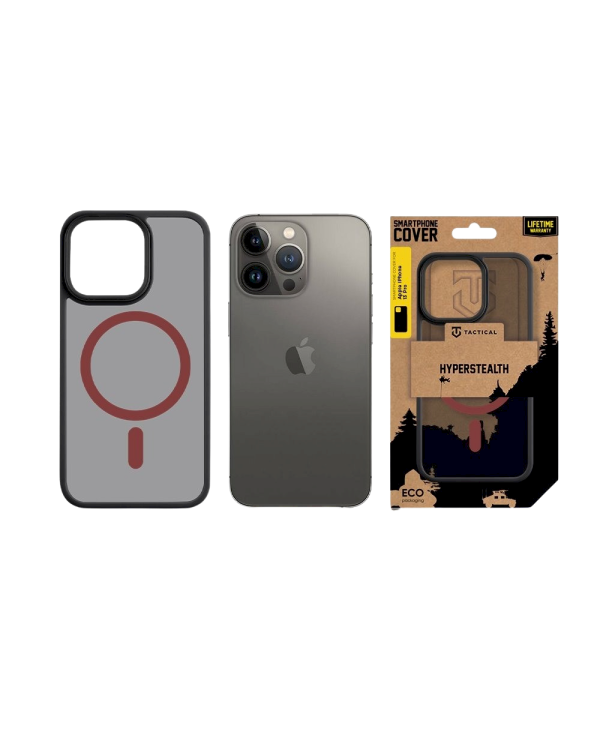 Дополнительное изображение книги «Tactical MagForce Hyperstealth 2.0 Cover Защитный чехол для iPhone 13 Pro / чёрный/красный»