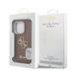 Guess PU Grained 4G Logo Stand Camera Frame Case Защитный чехол для iPhone 15 Pro Max / коричневый