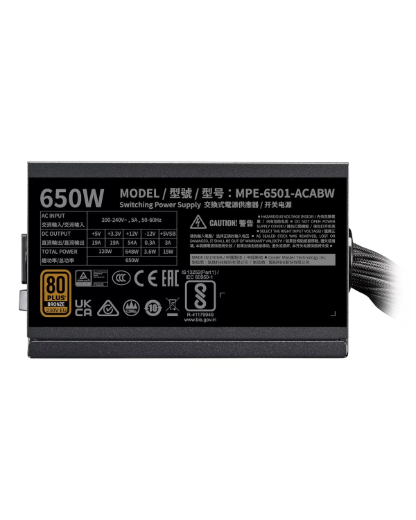 Cooler Master MWE Bronze V3 Блок питания 650W / 80+ Bronze / ATX