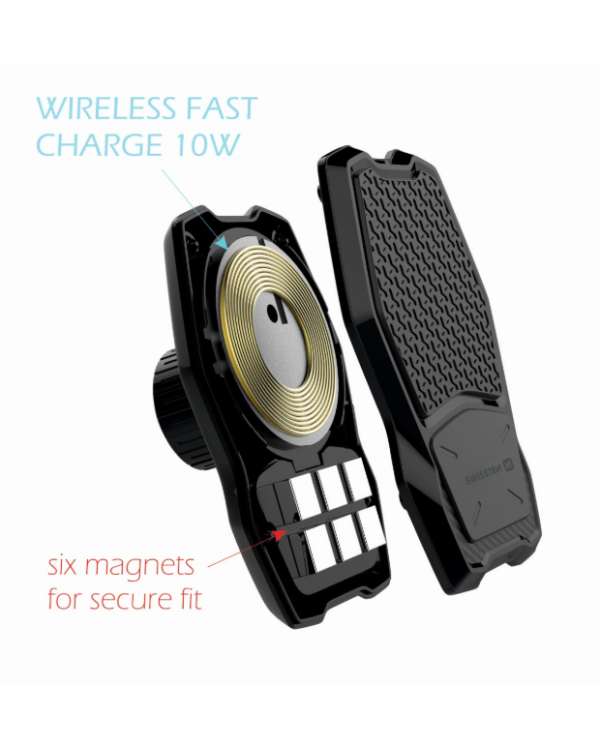 Swissten WM1-AV3 Air Vent Универсальный Держатель C Беспроводной Зарядкой + Micro USB Провод 1.2м