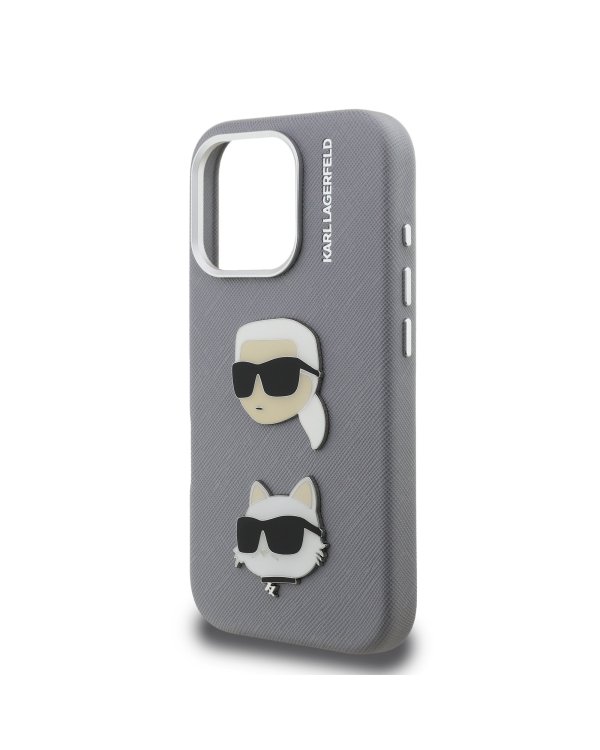 Karl Lagerfeld Grained PU K&CH Heads Case Чехол для Apple iPhone 16 Pro