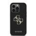 Guess PU Grained 4G Metal Logo Case Защитный чехол для iPhone 14 Pro / чёрный