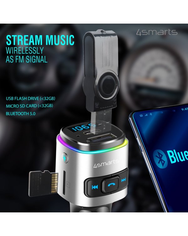 4smarts Transmiter FM Автомобильное зарядное устройство Bluetooth 5.0 / Micro SD / MP3 / 24V