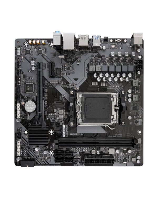 Gigabyte A620M H Материнская плата mATX / AMD AM5 / A620 / 96 ГБ / USB 3.2 Gen 1 / M.2 / GbE LAN