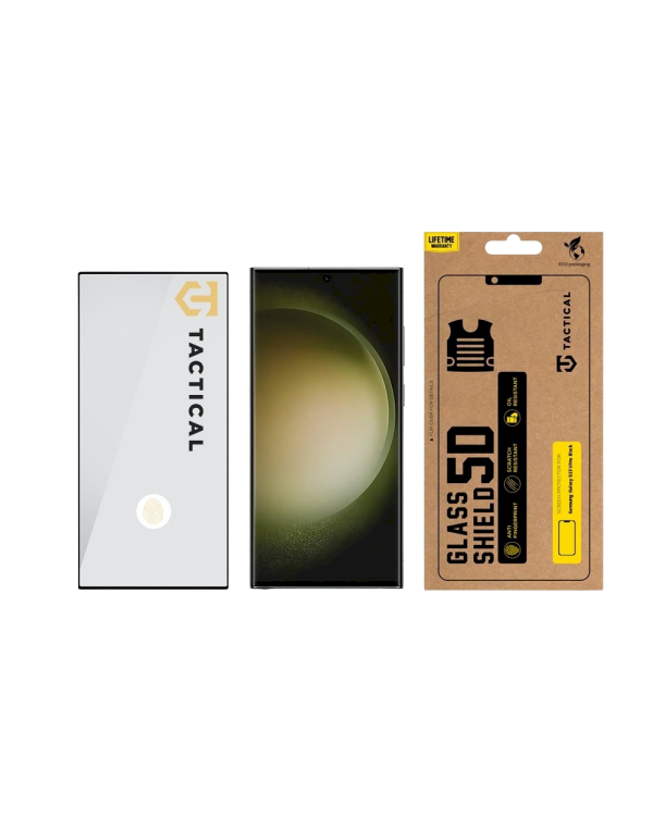 Tactical Glass Shield 5D Защитное стекло для Samsung Galaxy S23 Ultra / чёрный