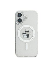 Karl Lagerfeld IML Glitter Karl and Choupette MagSafe Case Защитный чехол для iPhone 16 / прозрачный