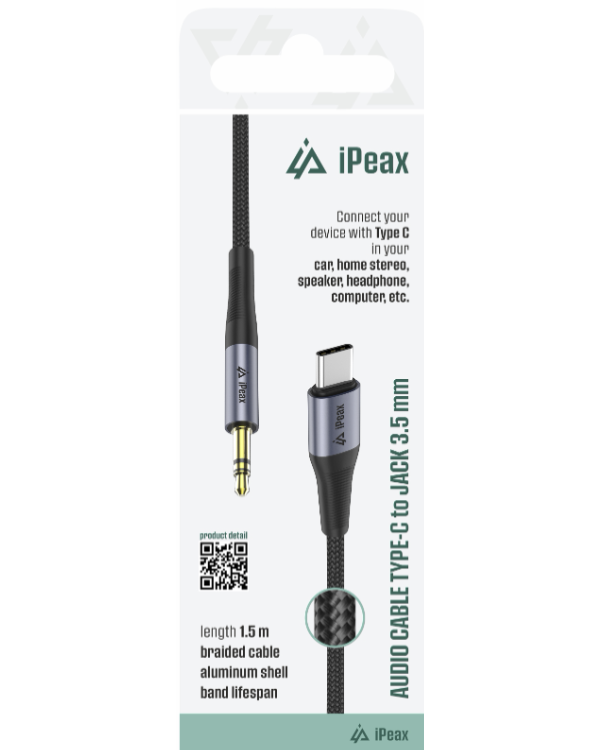 iPeax Адаптер USB-C to 3.5 mm Jack 1.5m