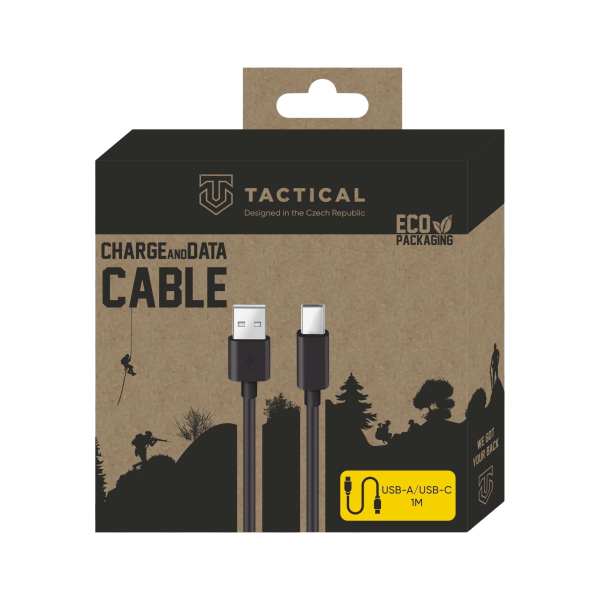 Tactical Smooth Thread USB-A/USB-C Кабель 1m / чёрный