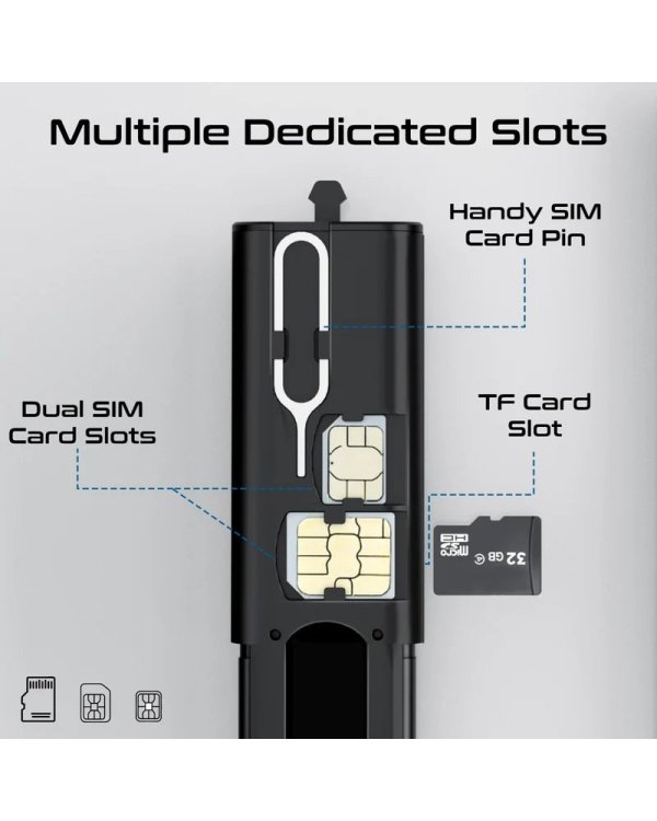 Promate Perk Компактный набор из кабеля и адаптеров 4-в-1 USB-C / micro / Lightning / 0,3m