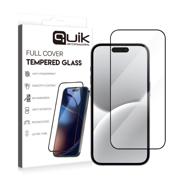 Quik Accessories Full Cover Tempered Glass Защитное Стекло для Apple iPhone 16