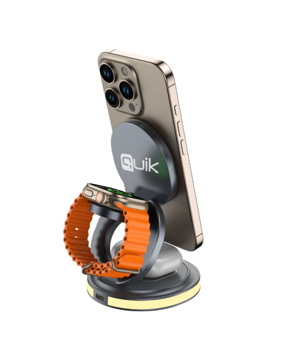 Quik QW-700 Вращающееся 3in1 Беспроводное зарядное устройство 15W