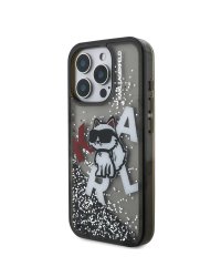 Karl Lagerfeld Liquid Glitter Scattered Choupette Case for Apple iPhone 16 Pro
