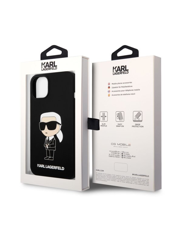 Karl Lagerfeld Liquid Silicone Ikonik NFT Защитный чехол для iPhone 14 Plus / чёрный